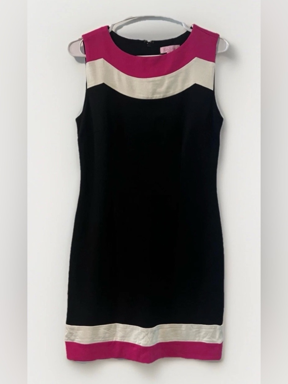 Lilly Pulitzer Women’s Allaire Color Block Sleeveless Dress Black Pink SM